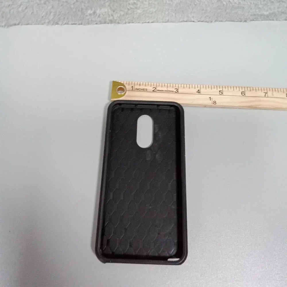 Black Rugged Smartphone‎ Case Honeycomb Shockproof Matte Protective Cover 6x3in